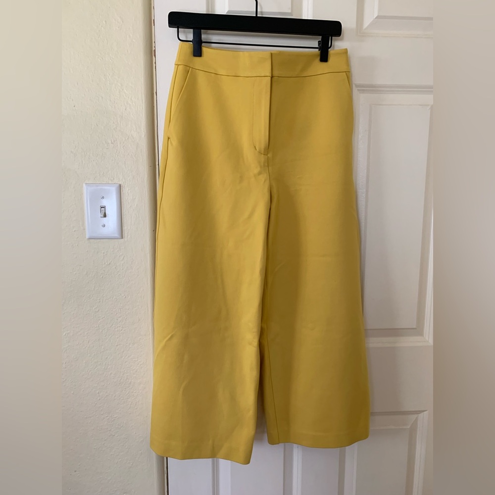 Boden Jersey Wide Leg Culottes Honeycomb Yellow